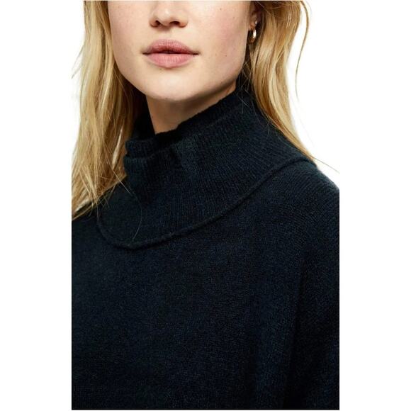 Free People Womens Wool Afterglow Mock Neck Oversized Sweater in Black Size XS - Picture 3 of 11